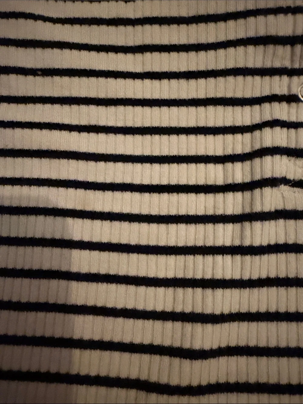 Old Navy Black & White Striped Henley Long Sleeve Top